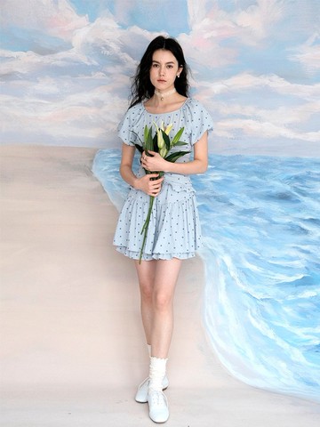 MintCheese 芭蕾少女绑带古典上衣短裙裤套装