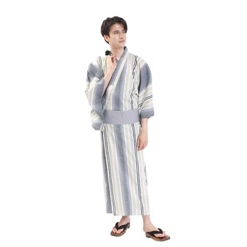 日本 和服 男士 綿 浴衣 腰封 2 件 套組  S M L Z32-07A