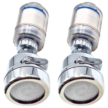 EDISH 萬向過濾水龍頭(2入) 1組 ABS+不鏽鋼  12 x 5.4cm