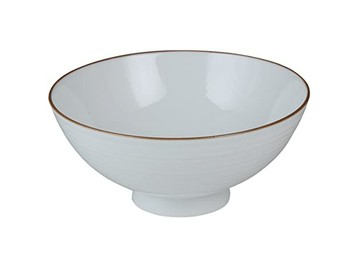 白山陶器 白磁千段 3.5寸飯碗