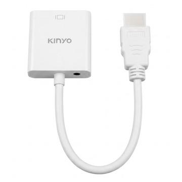 Kinyo HDMI轉VGA影像轉接器 音頻輸出版 23.5cm 音源線52cm 45g  HDV-021  1個