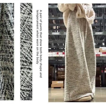 AKARA 高端訂製225g超柔感舒適紋理刷毛褲長褲(飄逸質感/ 舒適紋理布料)