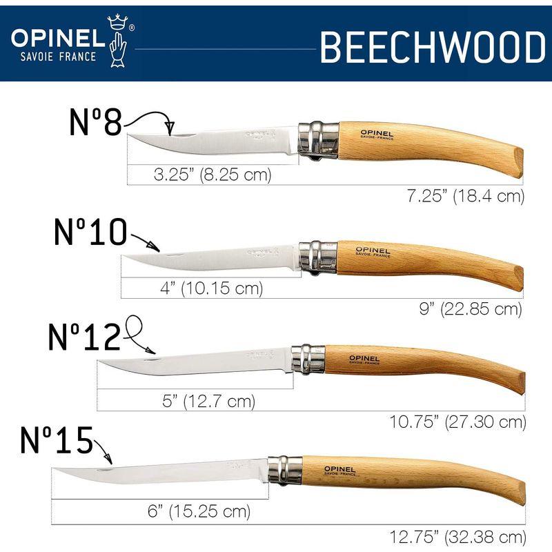 Opinel Slim-Line, size 15, Beechwood, stainless steel