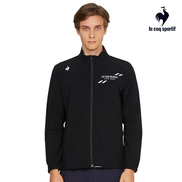 【LE COQ SPORTIF 法國公雞】男款黑色運動基礎立領外套LWT61562