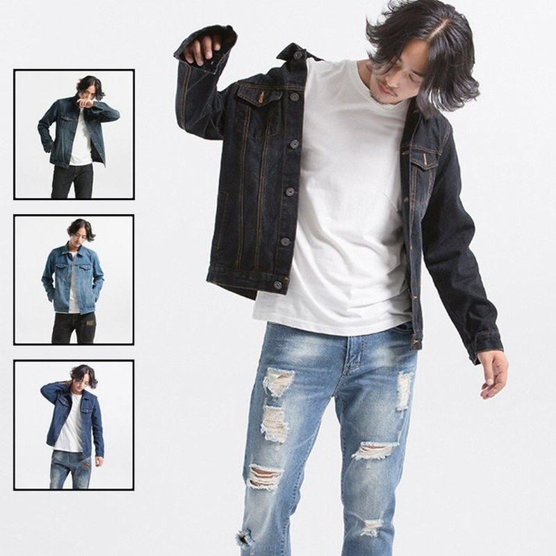 デニムジャケット メンズ 春秋 Gジャン ジャンパー アンティーク調 デニムコート アウター ブルゾン カジュアル 通販 Lineポイント最大0 5 Get Lineショッピング