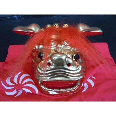 連獅子　獅子頭　赤白セット　日本舞踊小道具 日本舞踊小道具 連獅子 獅子頭 金獅子 赤毛 子 | LINEブランド