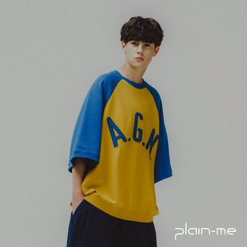 plain-me ANGLAN 韓國街頭 貼布短袖上衣 短TEE 短袖 短袖上衣 男上衣 [AGL0115-261]