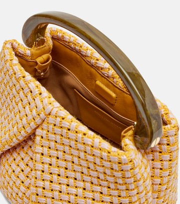 Dries Van Noten Woven raffia-effect top-handle bag