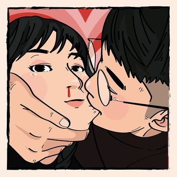 Zark 似顏繪 情侶 線條畫 半身 插圖 可愛插畫人像畫像【客製化】