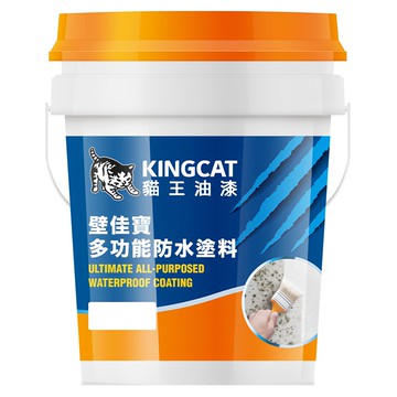 KINGCAT 貓王油漆 壁佳寶多功能防水塗料 耐候性佳 QUV 600小時 抗黴測試通過  典藏灰  18.92L  1桶