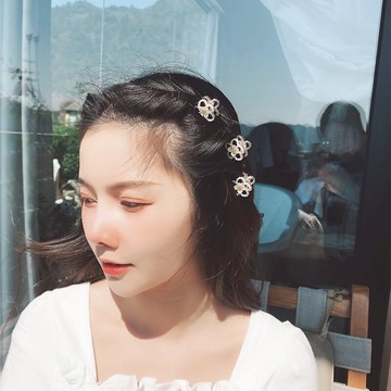 精致山茶花朵小發夾抓夾五角星少女劉海夾子頭飾網紅韓國發卡邊夾