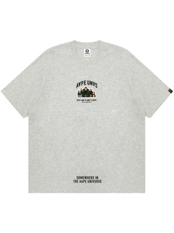 AAPE BY *A BATHING APE® - logo-rubberised cotton T-shirt - men - Cotton - S - Grey