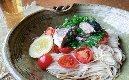 平野製麺所オリジナルだしの素と人気のそうめん2種にとろさば水煮缶セット