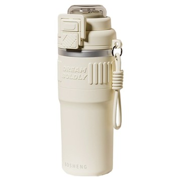 不鏽鋼提繩雙飲保溫杯  1個  白色  540ml