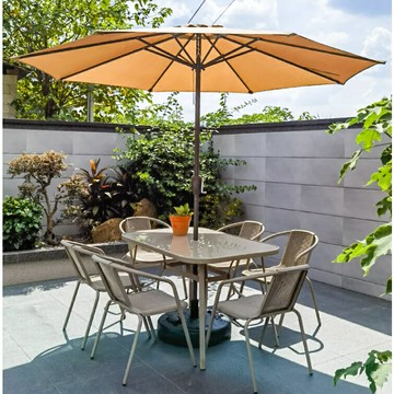 戶外桌椅 帶傘 遮陽傘 戶外庭院休閑傘 室外露營太陽傘 陽臺中柱傘 戶外桌椅傘組合 戶外長桌 戶外椅子 休閒桌椅組合