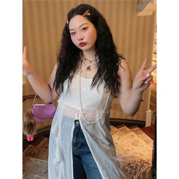 金大支吊帶蕾絲罩衫連衣裙女春裝2025年新款微胖女生穿搭大碼裙子