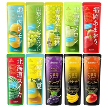 #悠西將# 日本 Gold Pak 果汁棒 冰棒 水果味系列 葡萄味 白桃 西瓜 芒果 草莓 北海道哈密瓜味 冰沙棒