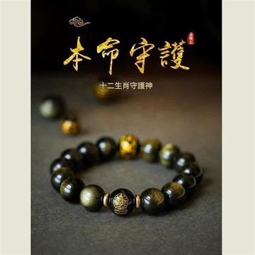 【米蘭精品】現貨+預購 金曜石手鐲手環-轉運除穢淨化招財開運十二生肖黑曜石守護神男24款74lh68