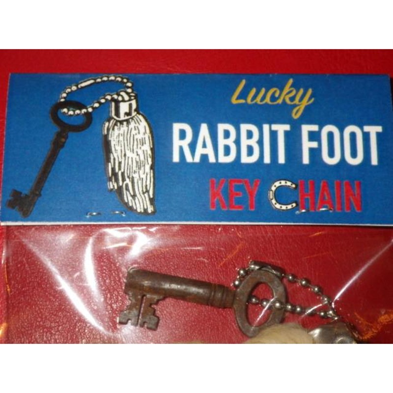USA製 ビンテージラビットフットキーチェーン ラッキーチャーム