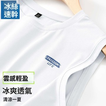 🔥臺灣出貨🔥冰絲背心 男無袖網眼背心 夏季透氣速幹上衣 運動男士休閒籃球健身速幹背心