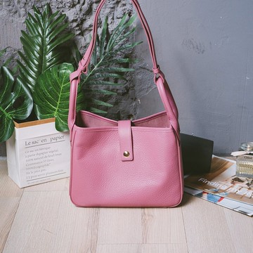 真皮大容量單肩手提包 22296 粉M