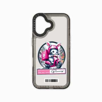 iPhone 16  殼 TRON IPhone 16 小動物外送員使命必達  載具 太空殼 透黑款 手機殼
