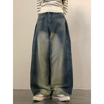 Codibook｜韓國 ondeed 側開衩鬆垮版復古水洗牛仔寬鬆長褲［預購］牛仔褲 女裝