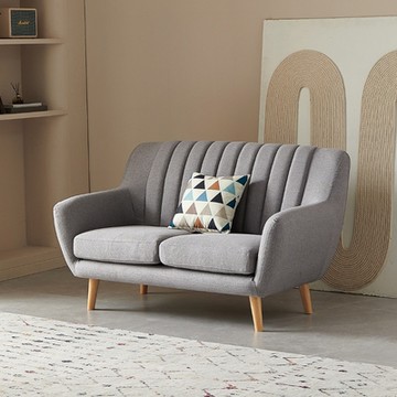 MUNA家居 格林乳膠灰色棉麻布雙人座沙發 142X87X86cm