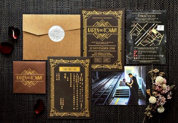 復古Gatsby風格喜帖設計PP原創