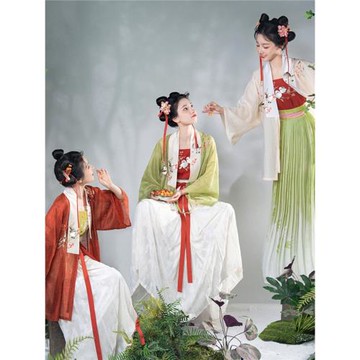 瞳莞原創漢服圓啾一班天絲提花直領方領日常對襟衫刺繡2023夏新款