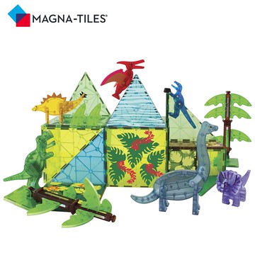 恐龍大探索【Magna-Tiles®】恐龍世界 XL 50片 兒童 生日禮 益智玩具 磁力片 磁力積木 玩中學 快樂成長 送上祝福