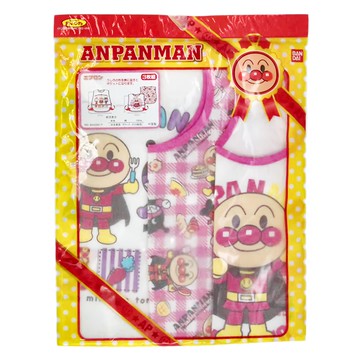 BANDAI 麵包超人圍兜兜 Set 3件 100% 聚酯纖維  粉色  1組