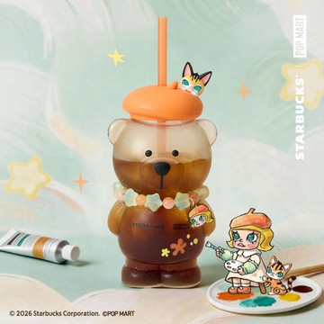 星巴克MOLLY小熊TOGO玻璃冷水杯