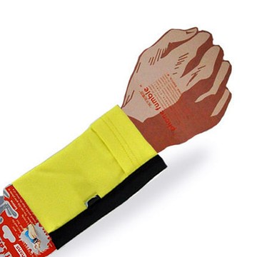 Pcmama 多用途運動手臂套手機套手腕袋手腕套Wrist Bag(黑+螢光黃WC157;可放零錢紙鈔信用卡悠遊卡一卡通)