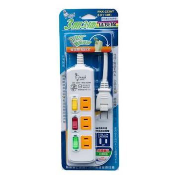電精靈轉向電腦延長線/3開3插/6尺/PKK-233AY/條