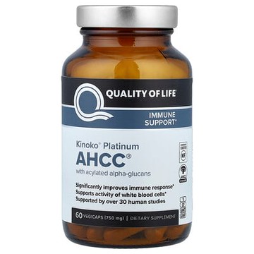 Quality of Life, Kinoko® Platinum AHCC®，60 粒素食膠囊