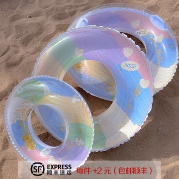 游泳圈兒童加厚款救生圈男女童防側翻卡通浮圈初學寶寶成人腋下圈
