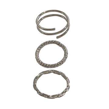 日系素圈套裝食指戒指女時尚個性小眾設計簡約冷淡風小指尾戒指環