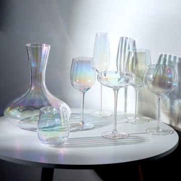 高端彩虹紅酒杯套裝家用高腳杯子炫彩香檳杯輕奢電鍍水晶玻璃酒杯