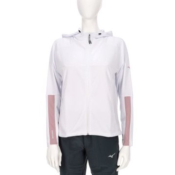 Mizuno 美津濃 女款 白粉色 吸汗速乾 抗紫外線 兩側口袋加拉鍊 運動 外套 32TCC23201