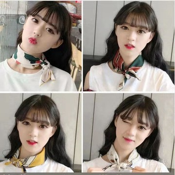 50cm小絲巾 方巾女 韓國百搭 圍巾髮帶薄款 夏季小領巾 時尚文藝複古