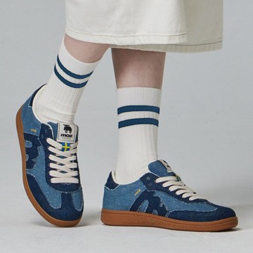 moz瑞典 駝鹿 經典再現 復古 德訓鞋 (牛仔藍)