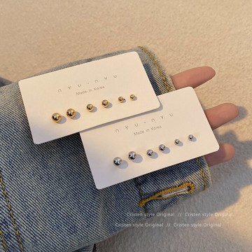 小巧金銀色圓珠耳釘2021年新款潮小眾高級感韓國網紅氣質耳環耳飾