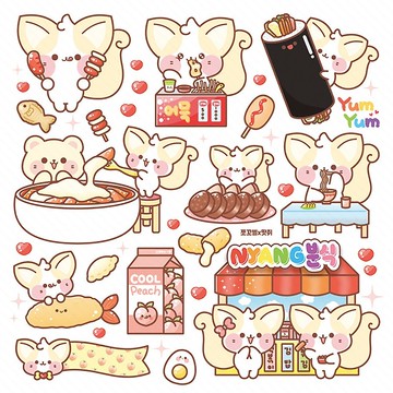狐狸韓國零食店可愛動物PET貼紙(ddatchi)