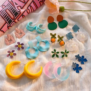 小清新花朵耳環2021年新款潮春夏季耳釘韓國氣質小眾設計感耳飾女