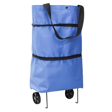 可折疊帶輪購物袋  顏色隨機  1個