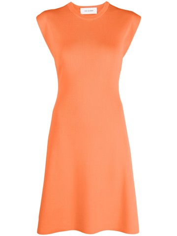 Yves Salomon - fine-ribbed sleeveless mini dress - women - Rayon/Polyester - S - Orange