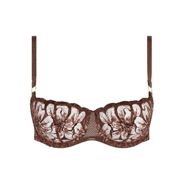 【Chantelle】Fleurs_1/2網紗無襯內衣_BCD(12M50_0WF豹紋棕)