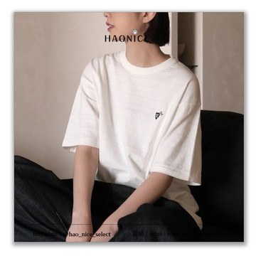 【HAO NICE】100%正品 HUMAN MADE 潮流精品經典LOGO 刺繡愛心素色短袖 短T