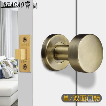 五金門鎖 睿高隱形門鎖單面鎖背景墻暗鎖球形鎖雙面鎖金色黑色單邊鎖把手 舊 蝦皮 購物 Line購物